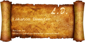 Lakatos Demeter névjegykártya